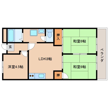 結崎駅 徒歩4分 1階の物件間取画像